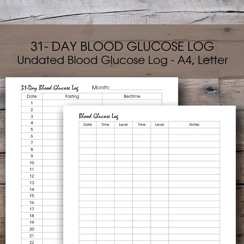 Blood Glucose Tracker Printable Monthly Diabetes Journal - Etsy