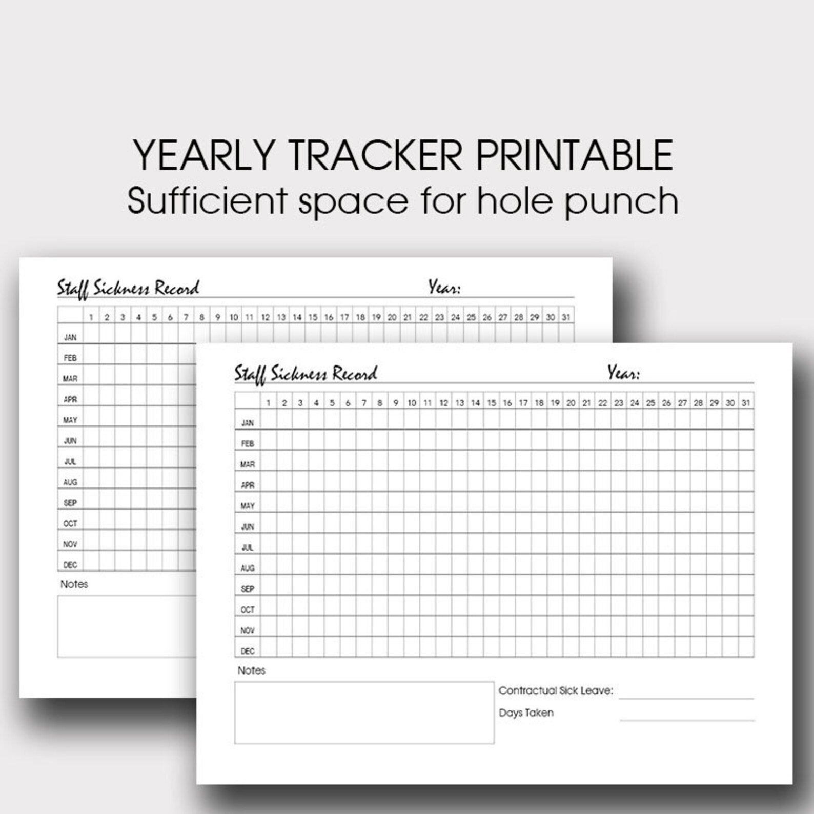 Sickness Record Keeper Printable Sickness Planner Staff | Etsy