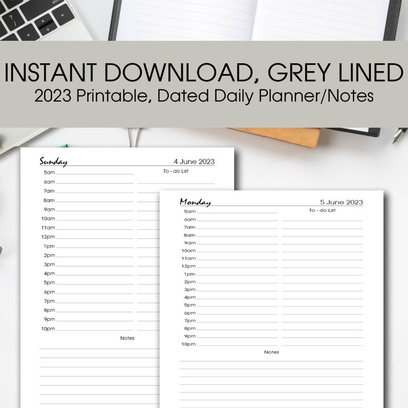 2023 Hourly Daily Planner Printable 2023 Daily Notebook Etsy Singapore 2023 Hourly Daily Planner Printable 2023 Daily Notebook Etsy Singapore