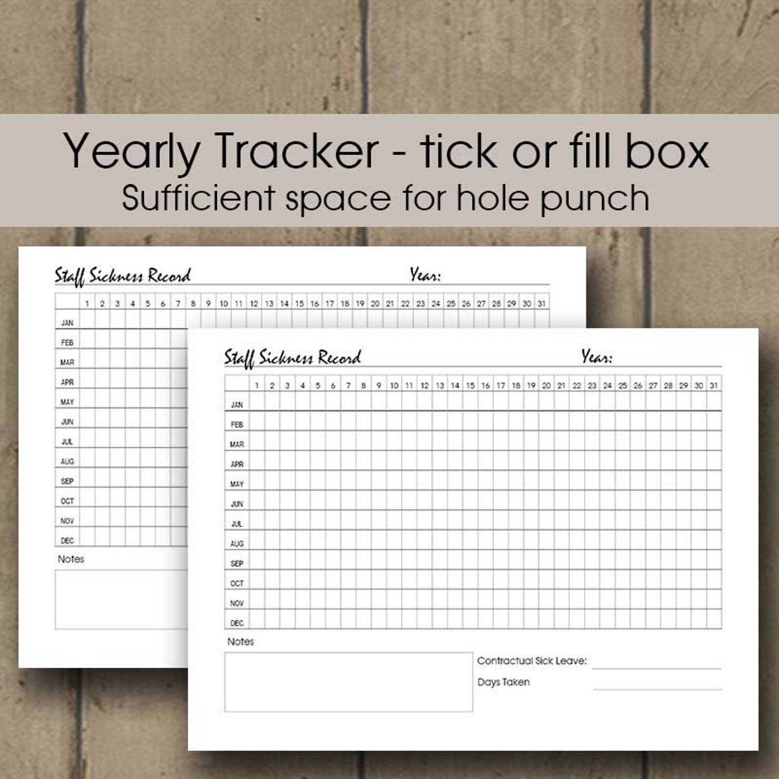 Sickness Record Keeper Printable Sickness Planner Staff | Etsy