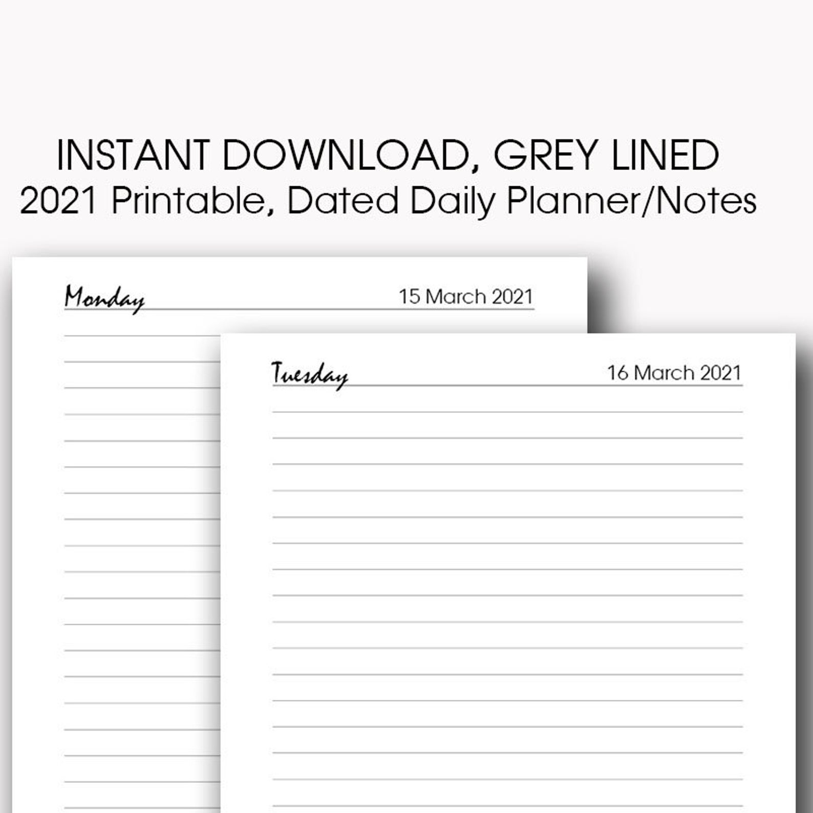 2021 Daily Planner Printable Etsy