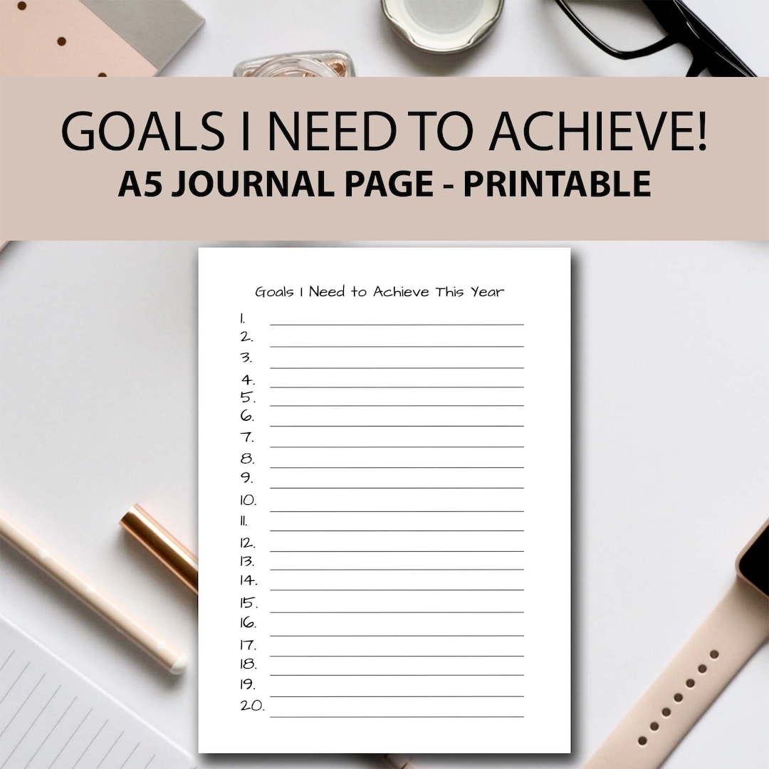 Goal Tracker Printable, A5 Journal Page, Printable Tracker, Goal ...