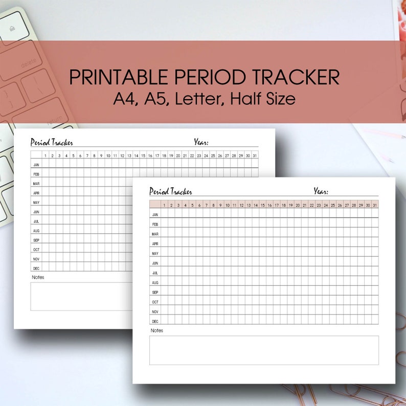 Period Tracker Printable Template Etsy Ireland