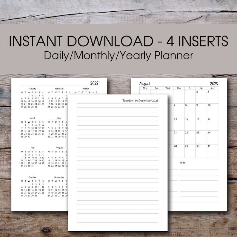 Daily Planner Printable 2025, 2025 Daily Journal Printable, 2025 Day on ...