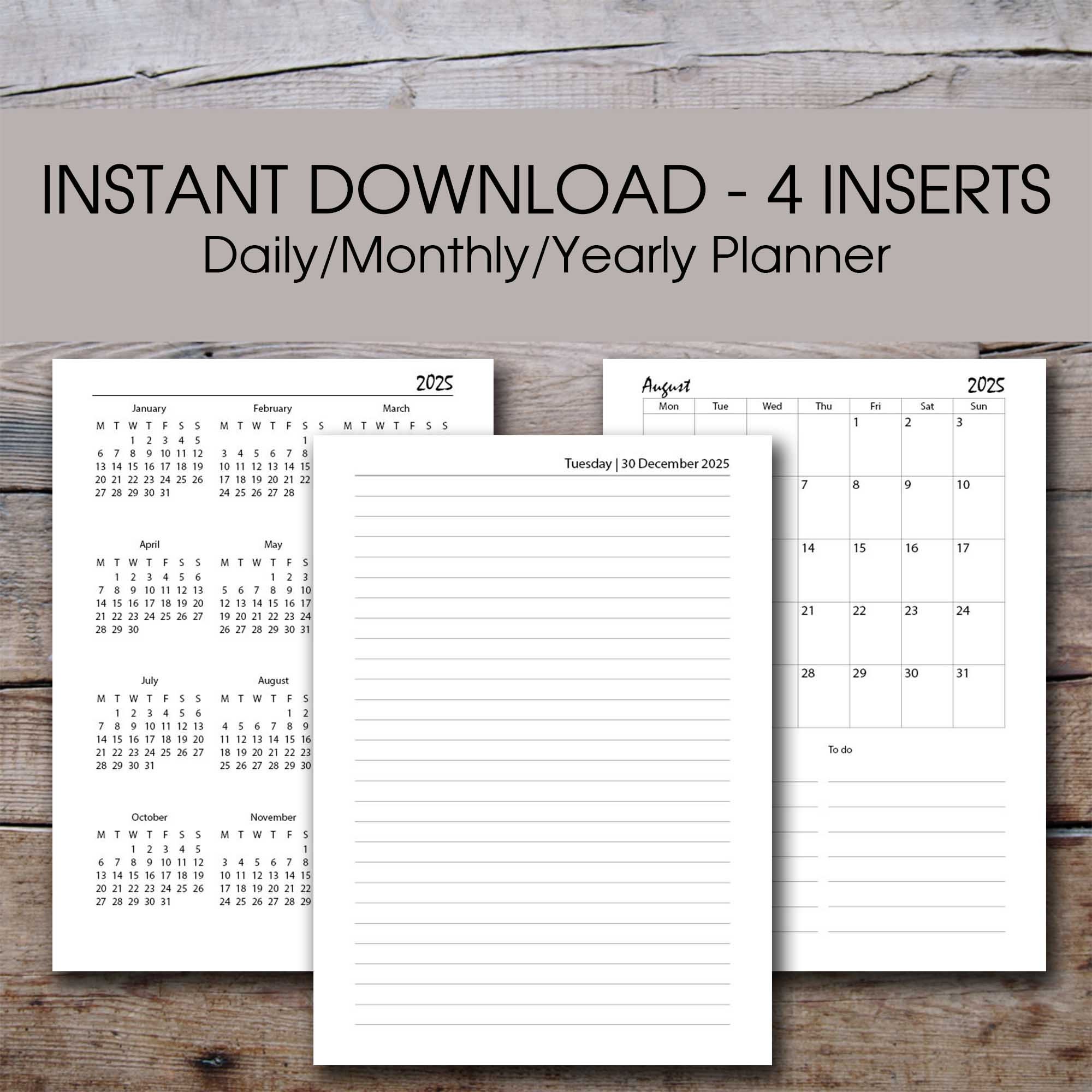 Daily Planner Printable 2025, 2025 Daily Journal Printable, 2025 Day on ...