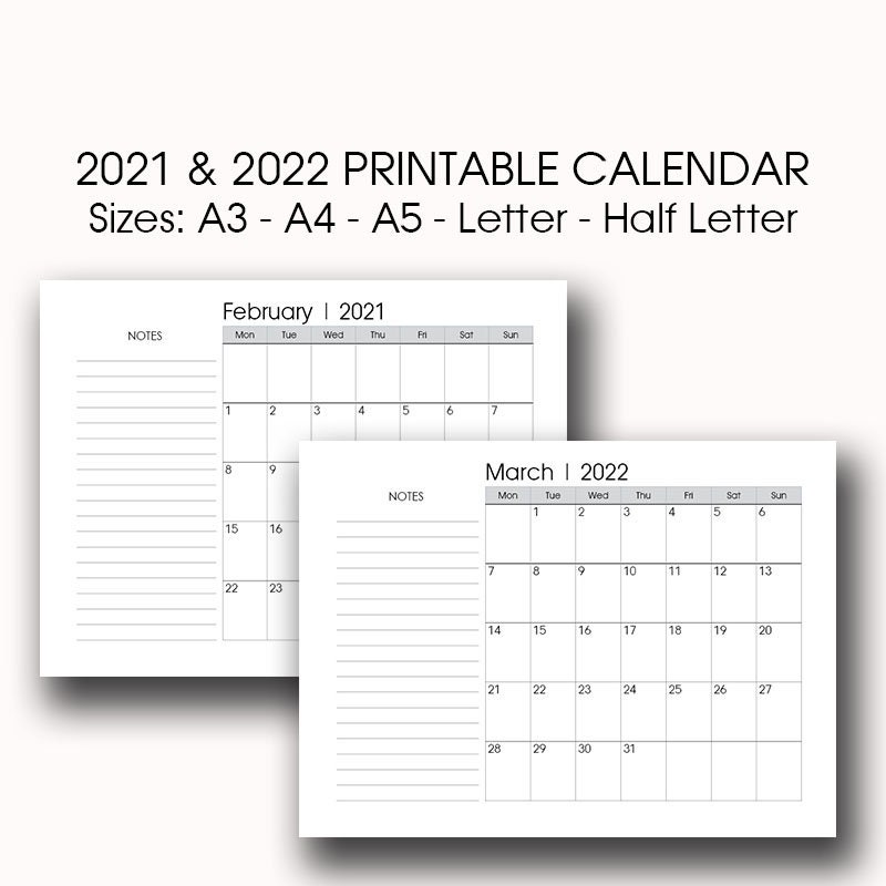 printable calendar 2022 a3 wall calendar 2022 desk calendar etsy new zealand