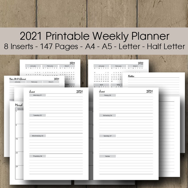2021 Weekly Planner Printable | Etsy