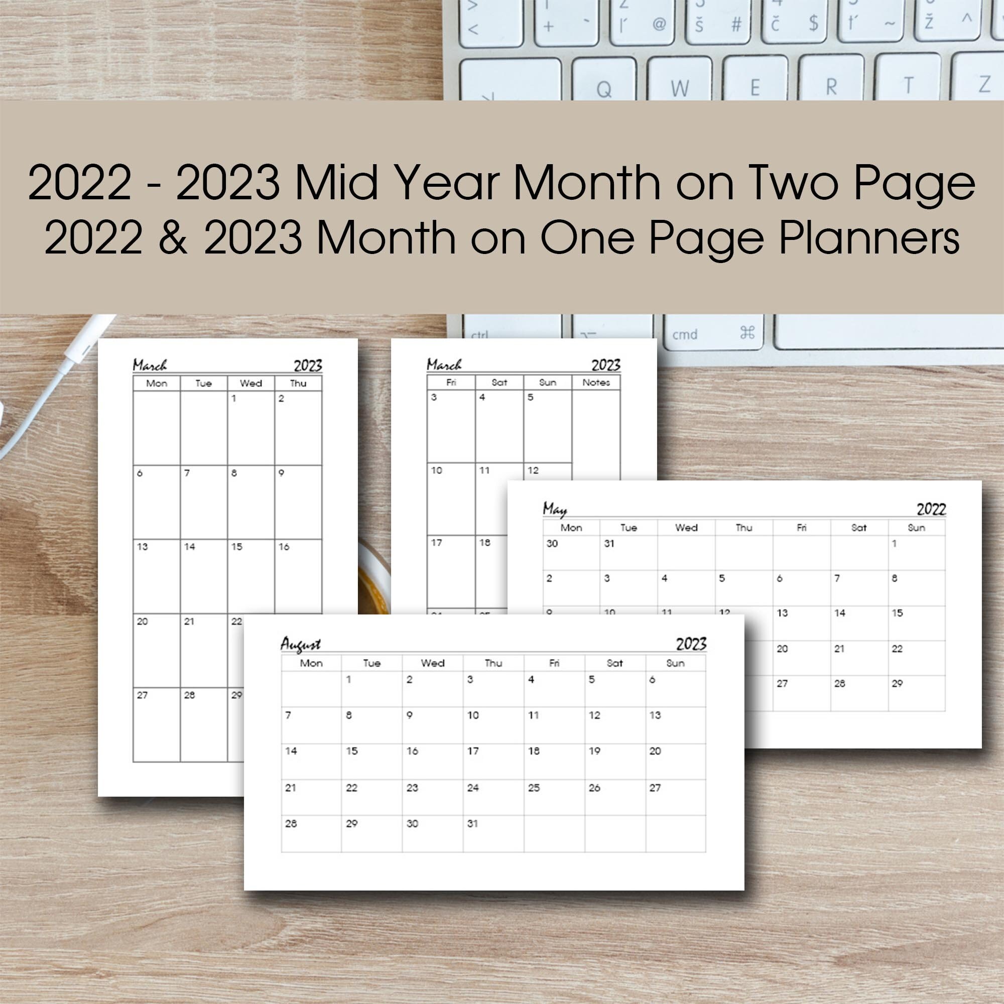 20222023 Mid Year Personal Size Printable Planner Insert Etsy UK