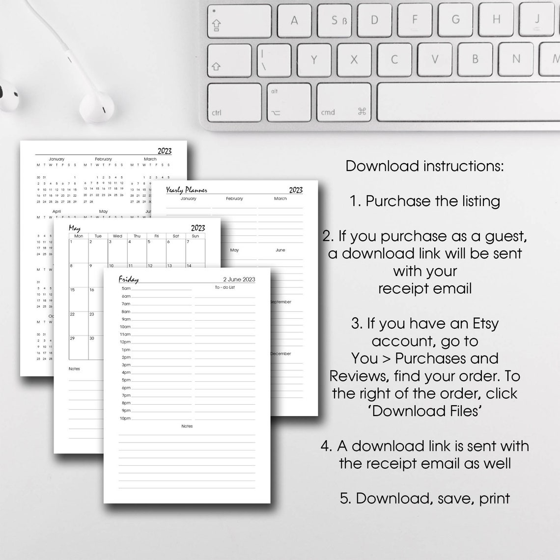 2023 Hourly Daily Planner Printable 2023 Daily Journal Etsy Hong Kong