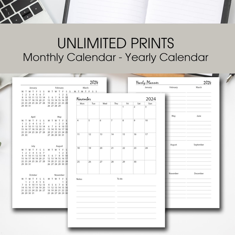 2024 Daily Journal Printable BUNDLE, 2024 Daily Planner Printable, A4