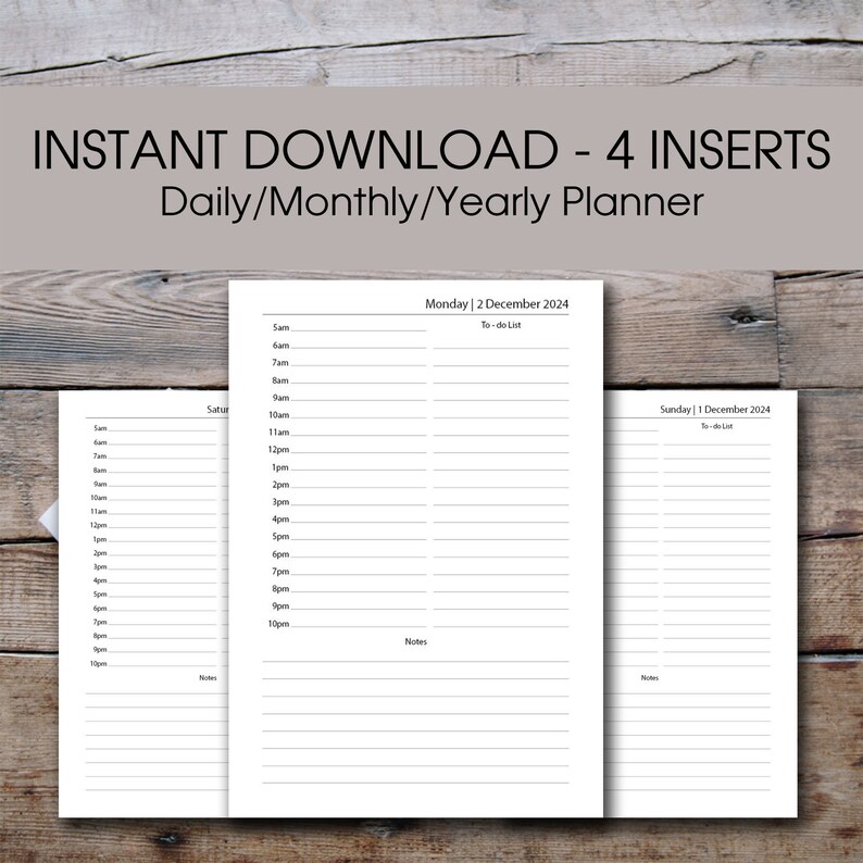 2024 Daily Planner Printable BUNDLE, 2024 Daily Planner Printable, A4