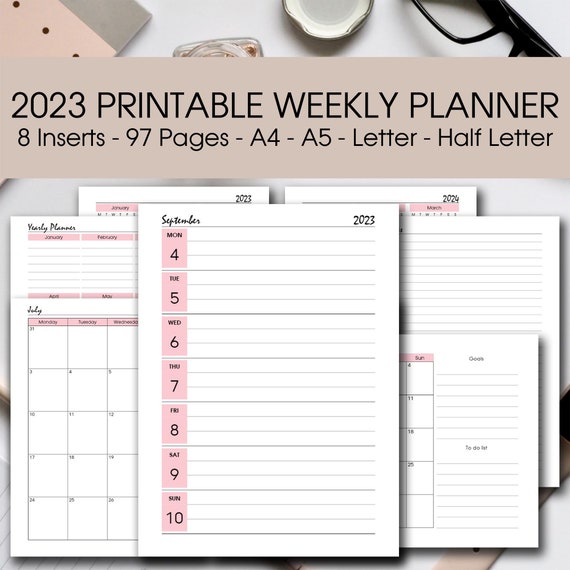2023 Week on One Page Agenda {Printable PDF}