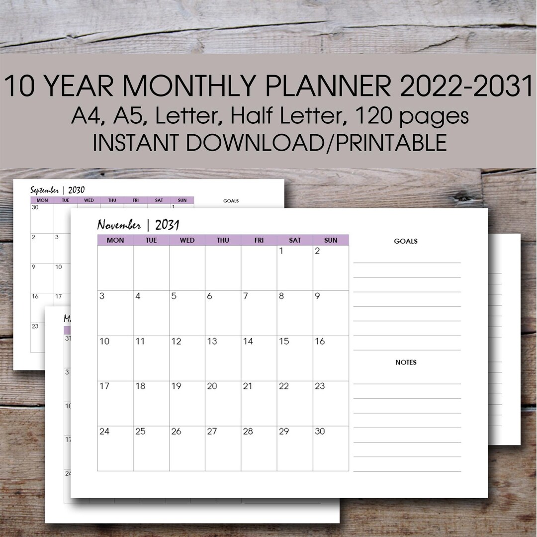 10-year-calendar-printable-purple-2022-2031-10-year-monthly-etsy-ireland