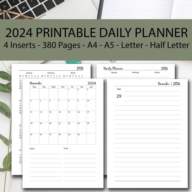 2024 Daily Planner Printable BUNDLE 2024 Daily Journal Etsy Ireland