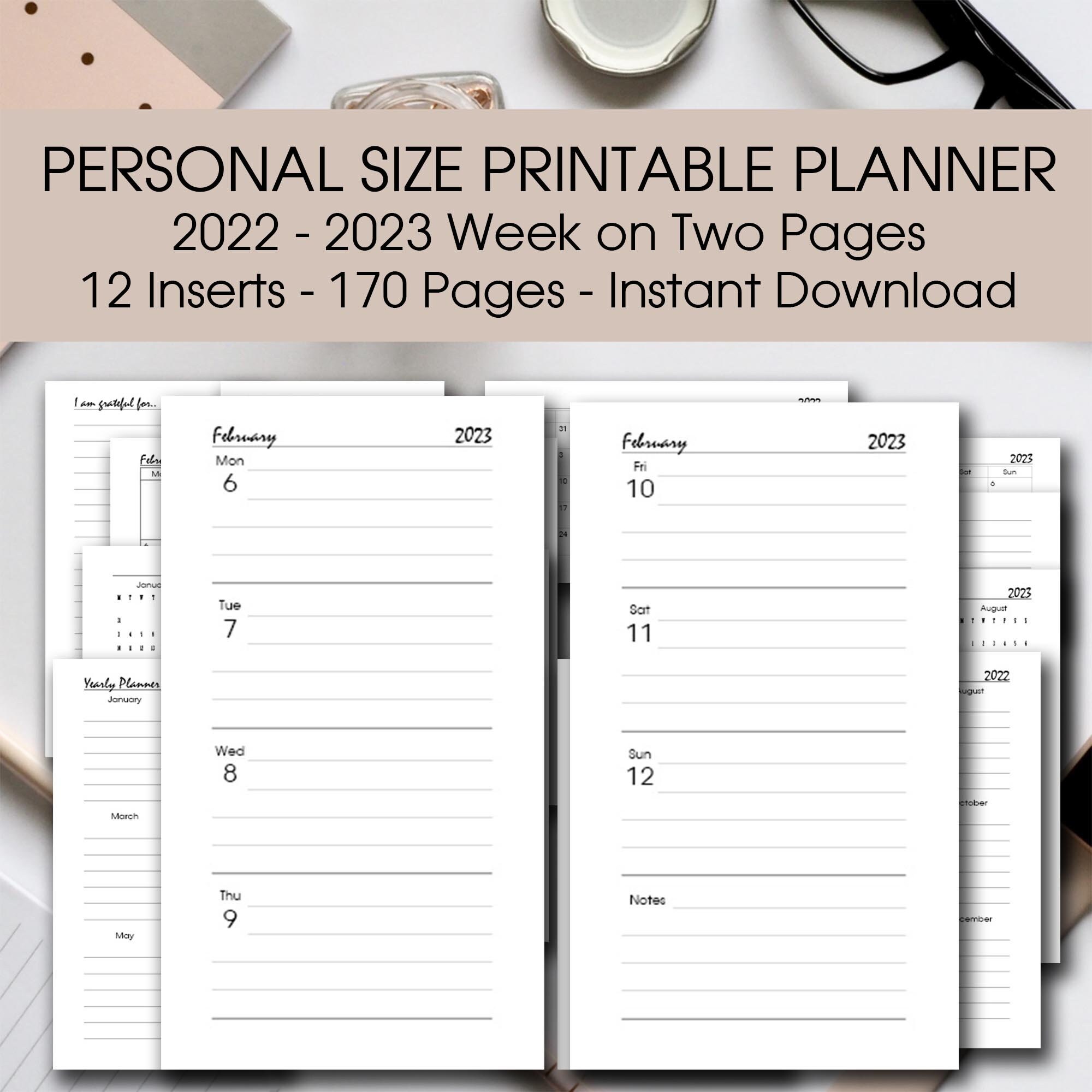 20222023 Mid Year Personal Size Printable Planner Insert Etsy UK