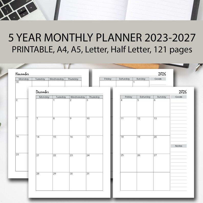 Printable 5 Year Planner Printable 5 Year Planner