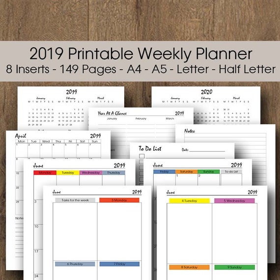 2019 happy planner printable student planner 2019 2019 etsy printable student planner 2019