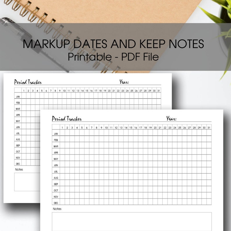 Period Tracker Printable Template Etsy Ireland
