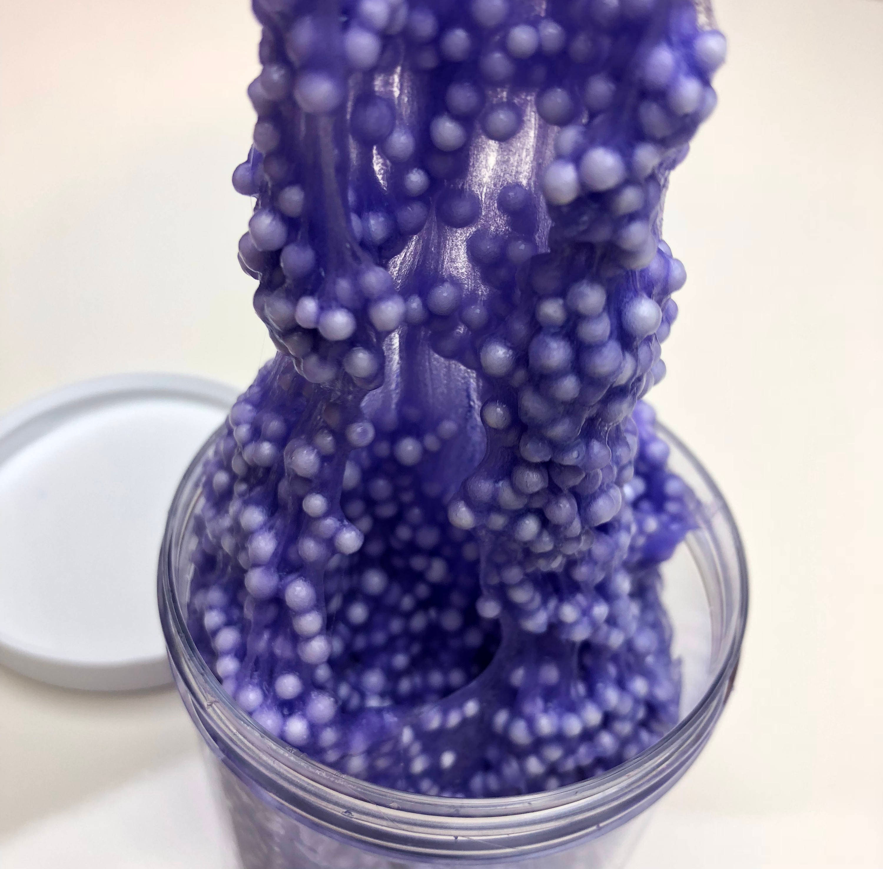 Purple Sweetarts Floam Slime Clear Based Slime W/ Foam Beads