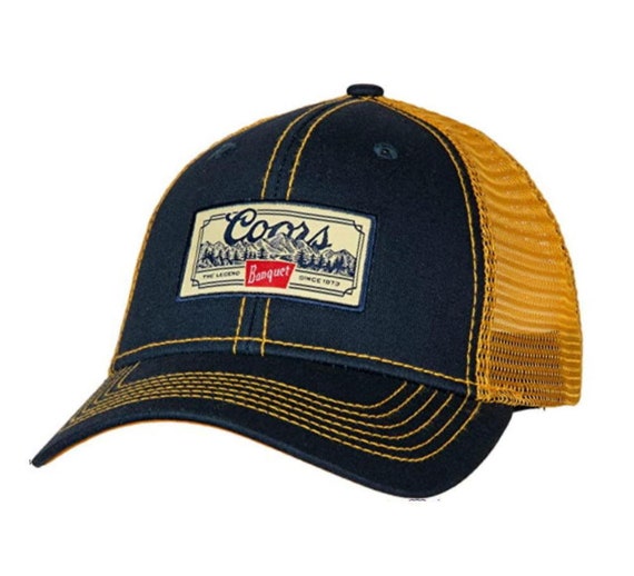 COORS Banquet H3 Hat Navy & Gold Cotton Twill Mesh Ba… Gem