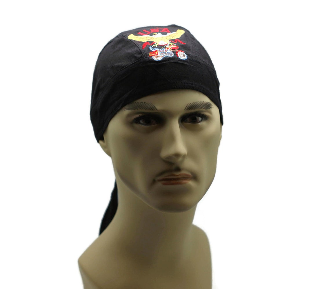 Headwrap Light Weight Cotton Du-rag Eagle USA Embroidered - Etsy