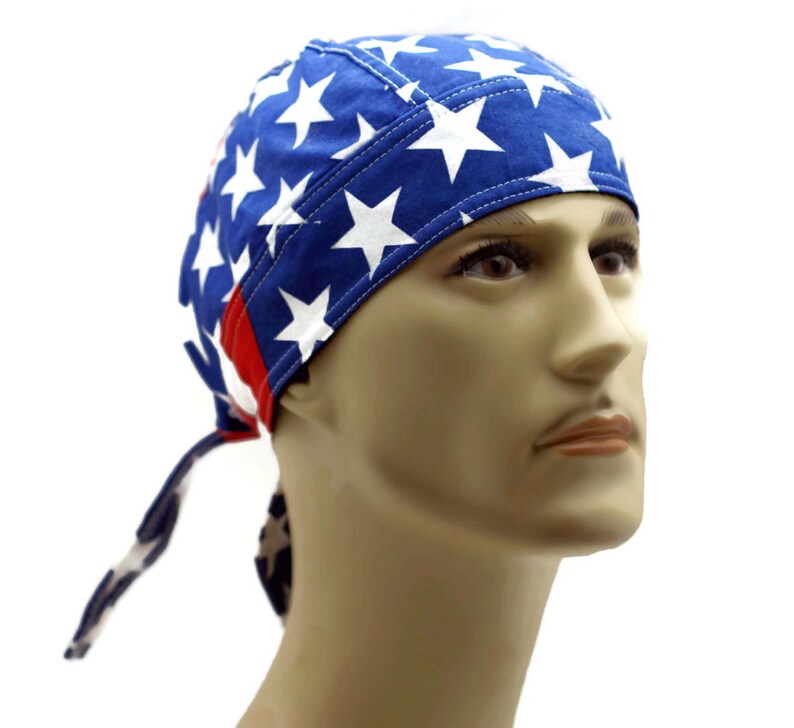 Headwrap DANBANNA American Flag Du Rag Doo Rag Skull Cap | Etsy