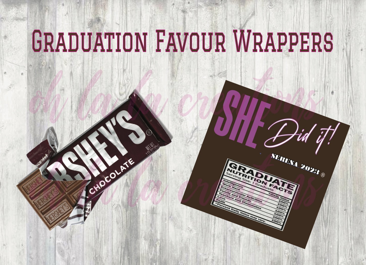 Grad Hershey Bar Wrapper Graduation Sticker Personalized - Etsy