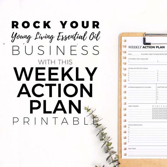 Weekly Action Plan Worksheet Download | Etsy