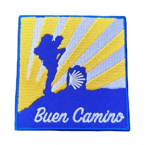 Buen Camino Patch (3 Inch) Embroidered Iron-on / Sew-on Badge Saint James Way Camino De Santiago Emblem Scallop Crest Souvenir Gift Patches