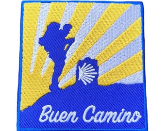 Buen Camino Patch (3 Inch) Embroidered Iron-on / Sew-on Badge Saint James Way Camino De Santiago Emblem Scallop Crest Souvenir Gift Patches