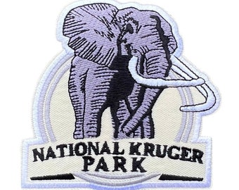 Kruger National Park South Africa Patch Embroidered Iron-on / Sew-on Badge (90mm) Travel Souvenir Emblem Elephant Safari Gift Patches