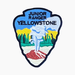 Yellowstone National Park Junior Ranger Patch (3.5 Inch) Iron-on or Sew-on Badge  Wyoming Idaho Souvenir Emblem Trail Crest Gift Patches