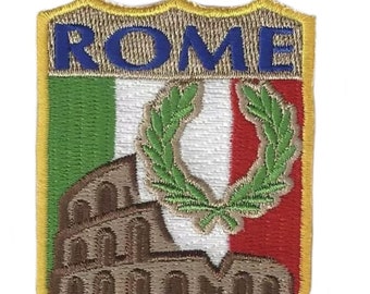 Patch printed embroidery travel souvenir shield city flag milan italy