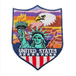 Patch met Vrijheidsbeeld | Geborduurde Amerikaanse souvenirbadge (3 inch)