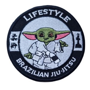 ブラジリアン柔術ライフスタイルパッチ（3.5インチ）刺繍入りアイロン接着バッジ 子供 若者 白帯 初心者 格闘技 DIY ギフトパッチ