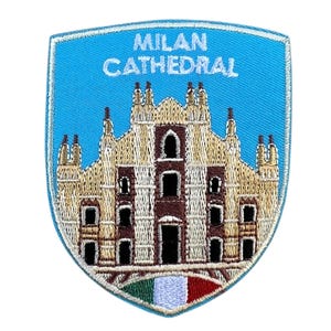 Milan Cathedral Italy Patch Embroidered Iron-on/Sew-on Badge (3 Inch) Travel Europe Vacation Italy Souvenir Tourist Emblem Gift Patches