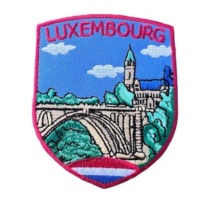 Luxembourg Flag Patch (3 Inch) Embroidered Iron-on or Sew-on Badge Travel Europe Vacation Souvenir Shield Tourist Emblem Gift Patches