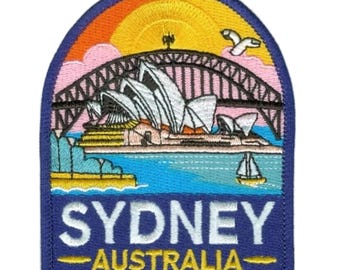 Sydney Australia Patch (3.5 Inch) Embroidered Iron/Sew-on Badge Travel Souvenir Vacation Emblem Perfect for Backpacks, Jackets, Gift Patches
