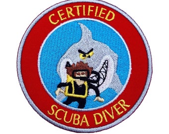 Certified Scuba Diver Patch (3.5 Inch) Embroidered Iron-on or Sew-on Badge Deep Sea / Cave / Commercial Diving Badges Padi Gift Patches