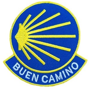 Buen Camino De Santiago Patch (3,5 Zoll) Aufnäher zum Aufbügeln Saint James Way Emblem Europa Trek Pilgerreise Reise Souvenir Geschenk Aufnäher