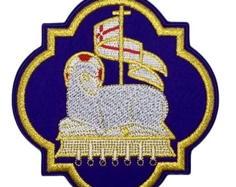 Lamb of God Patch (4.7 Inch) Purple Velvet Iron-on or Sew-on Badge Catholic Vestment Liturgical Church Symbol Christian Emblem Gift Patches