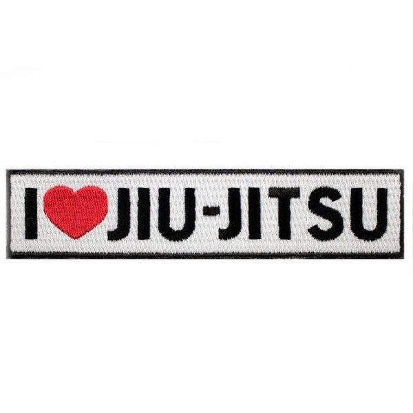 I Love Jiu Jitsu Patch (4.75”) Iron or Sew-on Badge BJJ Kimono GI, Backpack, Gym Bag, Cap, Shirt, Martial Arts Self Defence Gift Patches