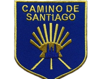 Camino De Santiago Patch (3 Inch) Iron-on or Sew-on Badge Saint James Way Europe Walking Trek Pilgrimage Travel Souvenir Emblem Gift Patches