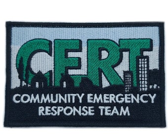 Toppa CERT ricamata, termoadesiva, da cucire o con velcro (10 cm) per giacca, cappello, borsa, berretto o regalo.