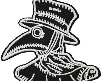 Plague Doctor Patch - Steampunk Gothic Embroidered Iron-on / Sew-on Badge
