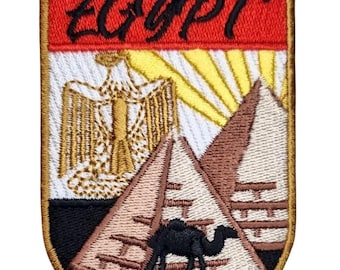 Naszywka z tarczą Egiptu (3 cale), naszywka do prasowania, pamiątka z podróży, emblemat wakacyjny, idealny do plecaków, kurtek, czapek, toreb, rękodzieło, naszywki na prezenty DIY