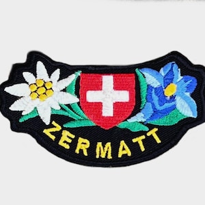 Zermatt Schweiz Patch (3.5 Inch) Aufnäher zum aufbügeln, Aufnäher, Abenteuer, Reise, Rucksack, Taschen, Hüte, Jacken Ski Alpin DIY Geschenk Aufnäher