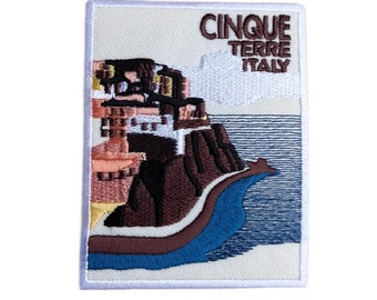 Cinque Terre Italië Patch (3,5 inch) Opstrijk-/opnaaibadge Reizen Europa Souvenirembleem Ligurië Werelderfgoed DIY-cadeaupatches