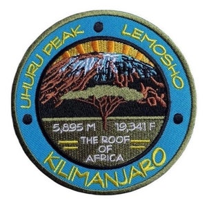 Mount Kilimanjaro Uhuru Peak Lemosho Tanzania Patch (3.5 Inch) Iron or Sew-on Badge The Roof of Africa Souvenir Emblem Crest Gift Patches