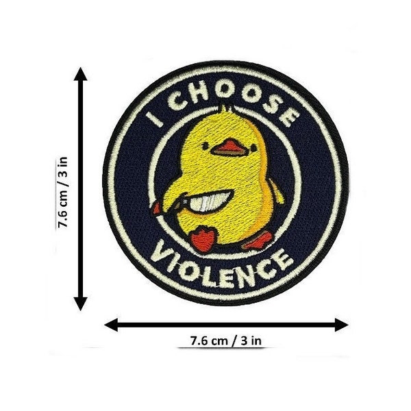 I Choose Violence Patch (3 Inch) Hook and Loop Badge Funny Duck Meme Emblem for Tactical Gear, Backpacks, Bags, Hats, Jackets, Gift Patches